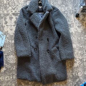 Listicle Charcoal Textured Pea Coat